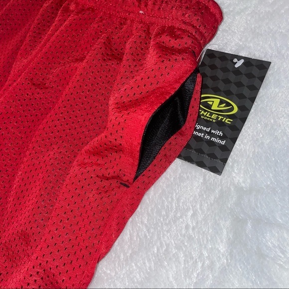 Athletic Works mesh shorts Boys activewear Red Black Basketball small 6/7* - Picture 5 of 8